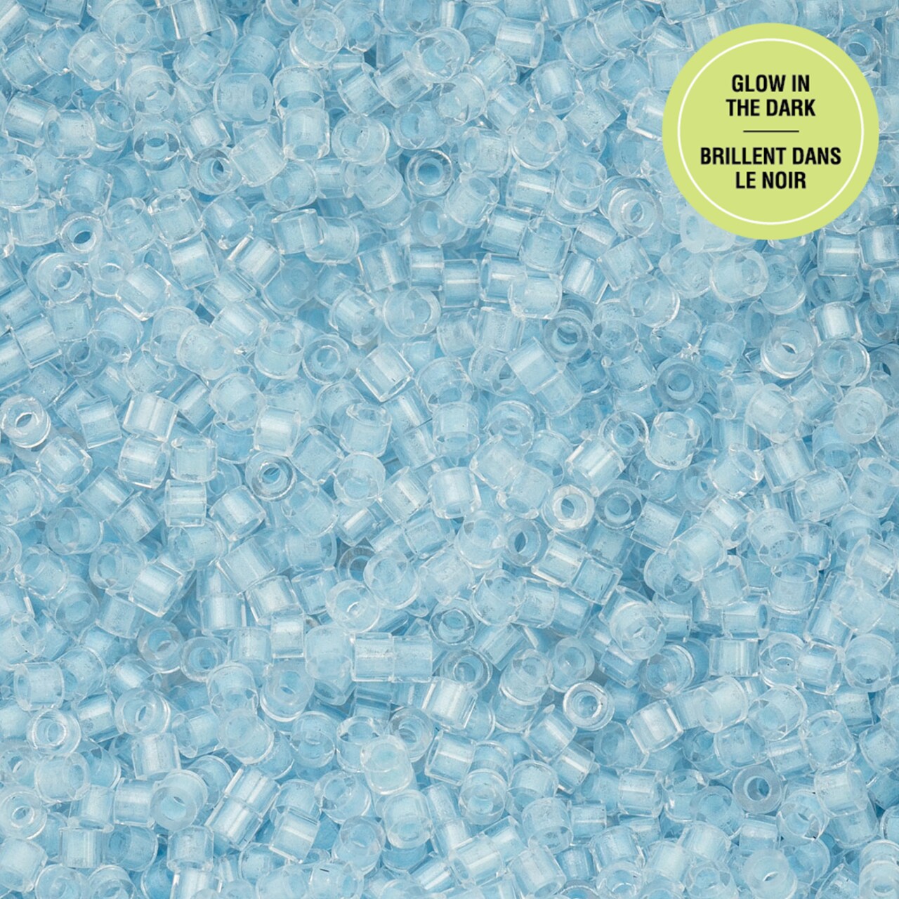 John Bead Glow in Dark Cylin Beads 11/0 Glass Cylindrical Seed Beads, 25g